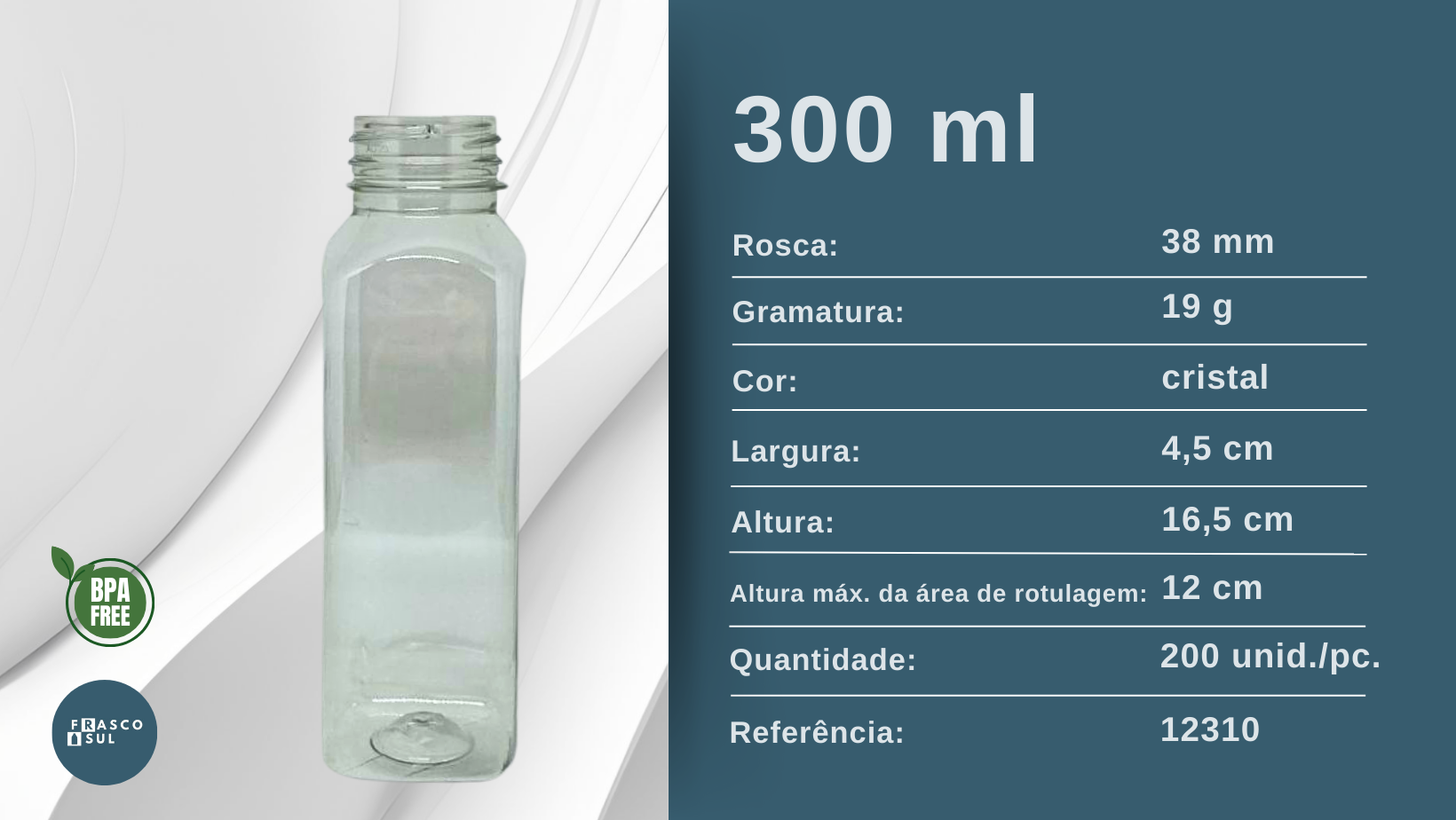 Frasco PET 300mL Quad 19g R38 Cristal...png